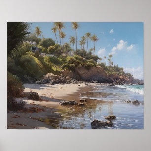 Laguna Beach Waterverf Art Print Poster