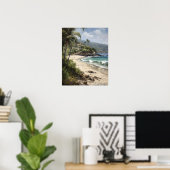 Laguna Beach Waterverf Art Print Poster (Thuiskantoor)
