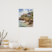 Laguna Beach Waterverf Art Print Poster (Keuken)