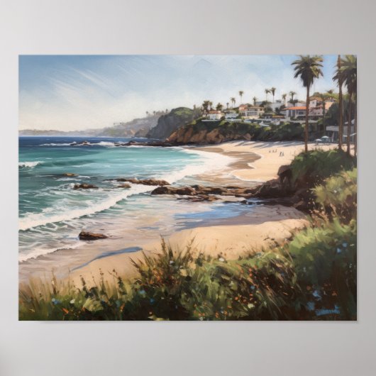 Laguna Beach Waterverf Art Print Poster (Voorkant)