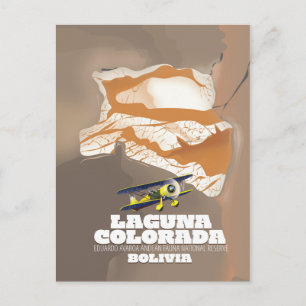 Laguna Colorada Bolivia zoutmeer reisposter Briefkaart