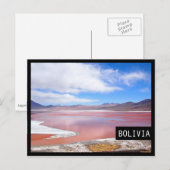 Laguna Colorada in Bolivia briefkaart met zwart li (Voorkant / Achterkant)