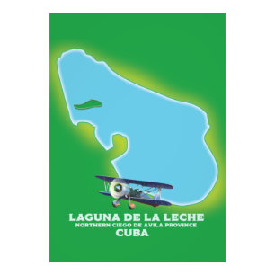 Laguna de la Leche Cuba-kaart Foto Afdruk