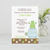 Laguna Frog & Turtle 5x7 Baby shower Uitnodiging (Staand voorkant)