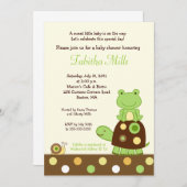 Laguna Frog & Turtle 5x7 Baby shower Uitnodiging # (Voorkant / Achterkant)