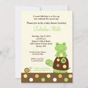 Laguna Frog & Turtle 5x7 Baby shower Uitnodiging #