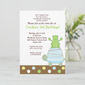 Laguna Frog & Turtle 5x7 Birthday Invitation Kaart (Staand voorkant)