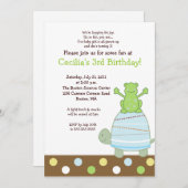 Laguna Frog & Turtle 5x7 Birthday Invitation Kaart (Voorkant / Achterkant)