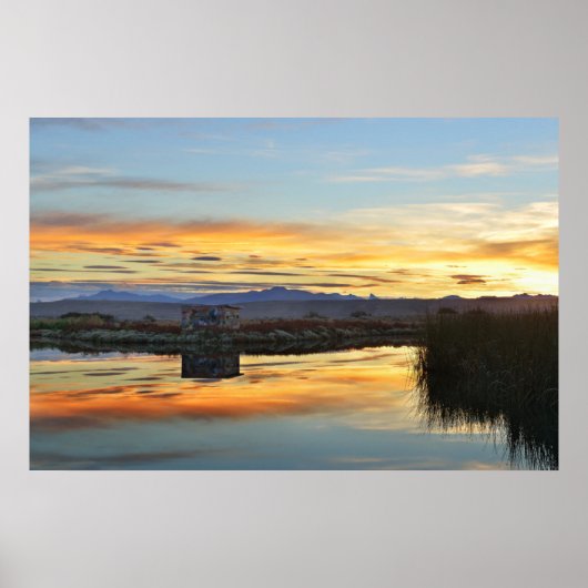 Laguna Nimez Sunset, El Calafate, Argentinië Poster (Voorkant)