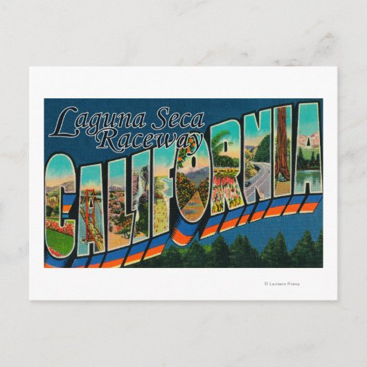 Laguna Seca Raceway, CA - Large Letter Sceners Briefkaart (Voorkant)