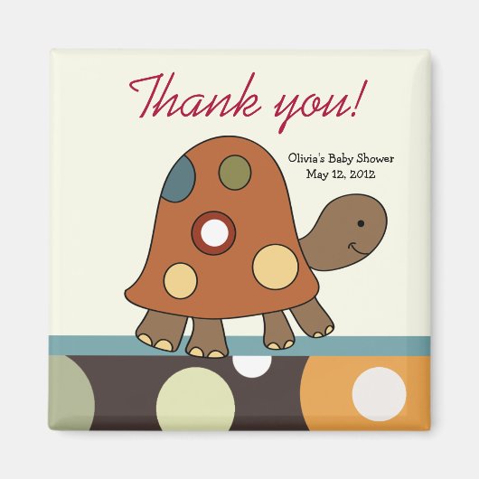 Laguna Turtle Baby Shower Favor Magneet (Voorkant)