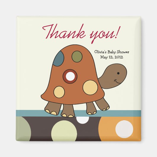 Laguna Turtle Baby shower Favor Magnet (Voorkant)
