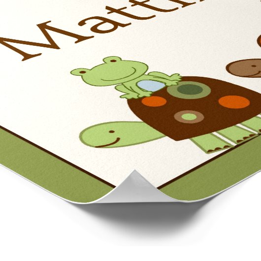 Laguna Turtle Frog Nursery Wall Art Name Print (Hoek)