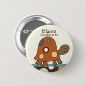 Laguna Turtle NAME TAG Personalized Button (Voorkant /achterkant)