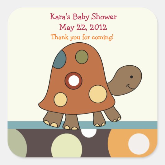 Laguna Turtle SQUARE Favor Sticker (Voorkant)