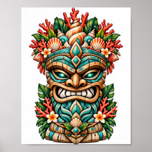 Lagune Schelp Tiki Poster