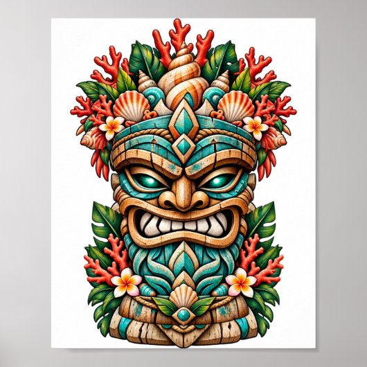 Lagune Schelp Tiki Poster (Voorkant)