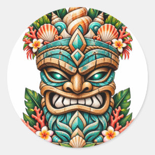 Lagune Schelp Tiki Ronde Sticker