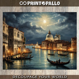 Lagune van Venetië onder maanlicht Tissuepapier