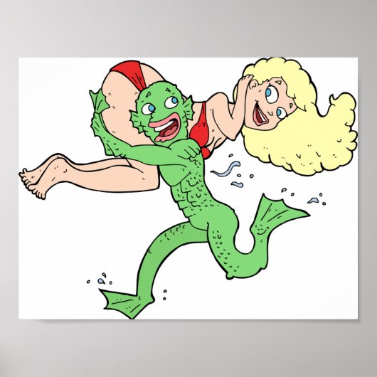 Lagunecreatuur dat vrouw draagt poster (Voorkant)