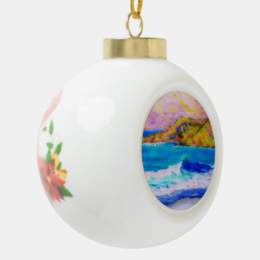 lagunenstrand keramische bal ornament (Links)