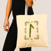 Laguz Rune in Evergreen Branches Gepersonaliseerd Tote Bag