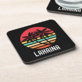 Lahaina Hawaii 70s Retro Design Bier Onderzetter (Linkerzijde)