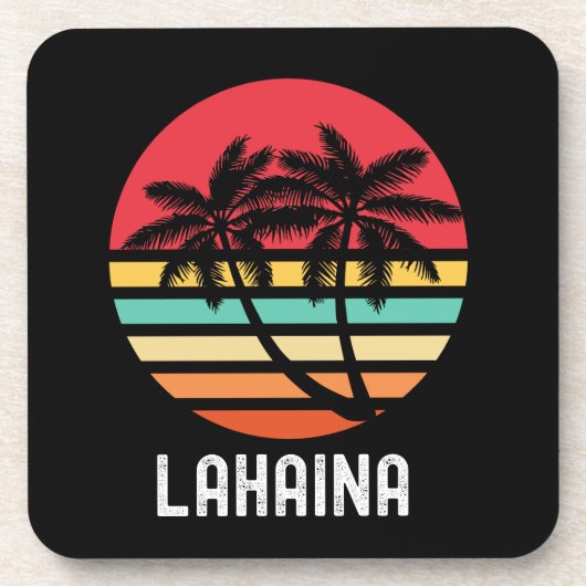 Lahaina Hawaii 70s Retro Design Bier Onderzetter (Voorkant)