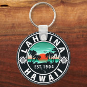 Lahaina Hawaii Beach Retro Sunset Souvenir 60s Sleutelhanger (Voorkant)