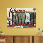 Lahaina, Hawaii - Grote letterscènes Canvas Afdruk (Insitu (Woonkamer))