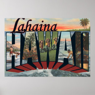 Lahaina, Hawaii - Grote letterscènes Poster