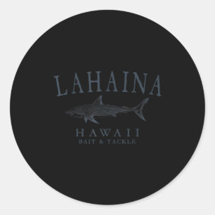 Lahaina hawaii haai vintage leisteen kunst vissen ronde sticker