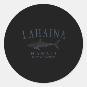 Lahaina hawaii haai vintage leisteen kunst vissen ronde sticker
