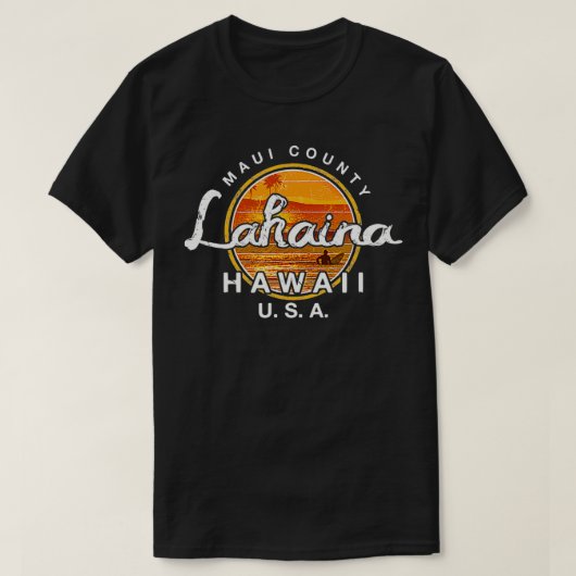 Lahaina Hawaii Maui Surfen T-shirt (Design voorkant)