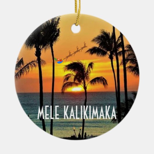 Lahaina Hawaii Panoramic Kerstmis Ornament (Voorkant)