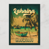Lahaina Hawaii Retro Palm Trees 80s Souvenirs Briefkaart (Voorkant)