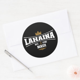 Lahaina Maui  Boat Anchor Flag 1795 Gifts Ronde Sticker
