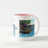 Lahaina Maui~ Fish company schilderij Tweekleurige Koffiemok (Voorkant rechts)