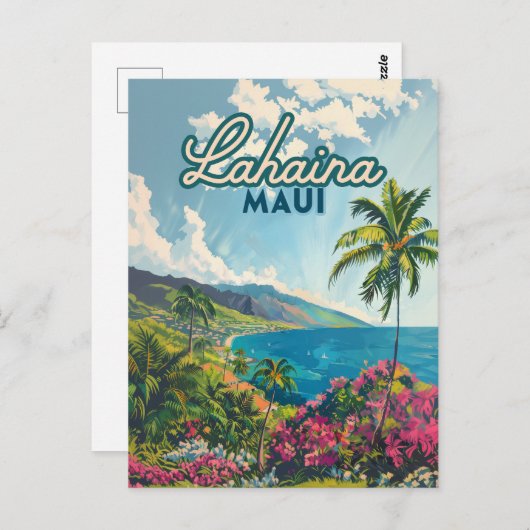 Lahaina Maui Hawaii Beach Coast Retro Briefkaart (Voorkant / Achterkant)