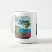 Lahaina Maui Hawaii Beach Coast Retro Koffiemok (Voorkant links)