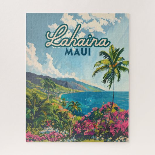 Lahaina Maui Hawaii Beach Coast Retro Legpuzzel (Verticaal)