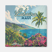 Lahaina Maui Hawaii Beach Coast Retro Magneet (Voorkant)