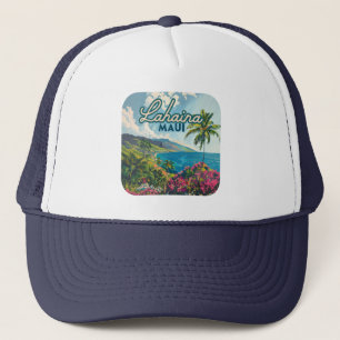 Lahaina Maui Hawaii Beach Coast Retro Trucker Pet