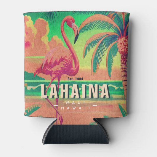 Lahaina Maui Hawaii Retro Flamingo Souvenir jaren  Blikjeskoeler (Voorkant)
