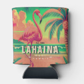 Lahaina Maui Hawaii Retro Flamingo Souvenir jaren  Blikjeskoeler (Achterkant)
