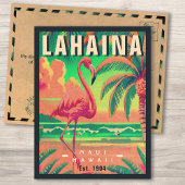 Lahaina Maui Hawaii Retro Flamingo Souvenir jaren  Briefkaart