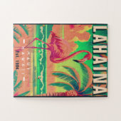 Lahaina Maui Hawaii Retro Flamingo Souvenir jaren Legpuzzel (Horizontaal)