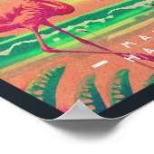 Lahaina Maui Hawaii Retro Flamingo Souvenir jaren Poster (Hoek)