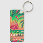 Lahaina Maui Hawaii Retro Flamingo Souvenir jaren  Sleutelhanger (Achterkant)