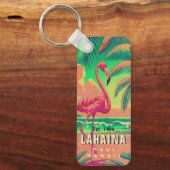 Lahaina Maui Hawaii Retro Flamingo Souvenir jaren  Sleutelhanger (Voorkant)